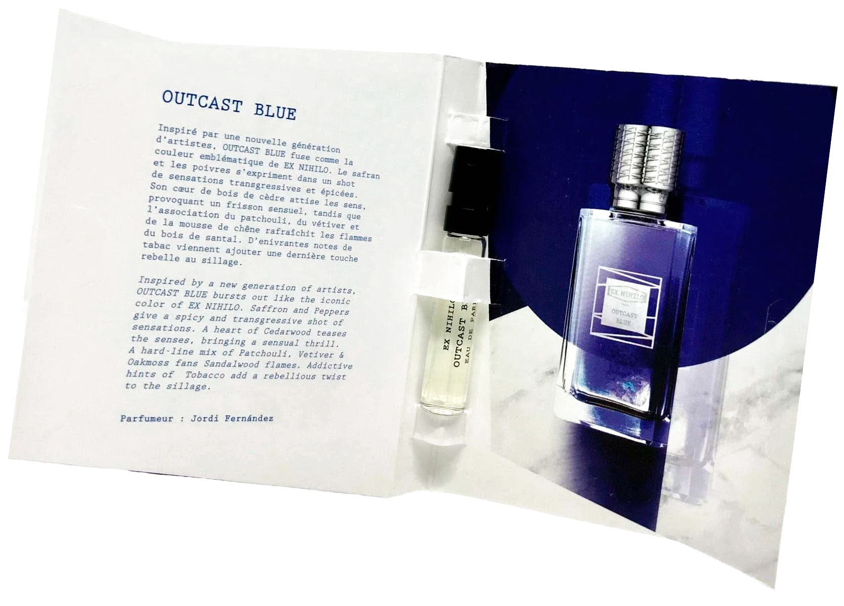 Парфюмерная вода Ex Nihilo Outcast Blue пробник 2 / Экс Нихило Ауткаст Блю мини-формат / Аромат на каждый день