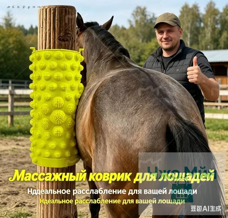 Прочная массажная чесалка для лошадей, эффективное средство для гигиены и ухода за КРС, лошадьми, козами в коровнике и конюшне