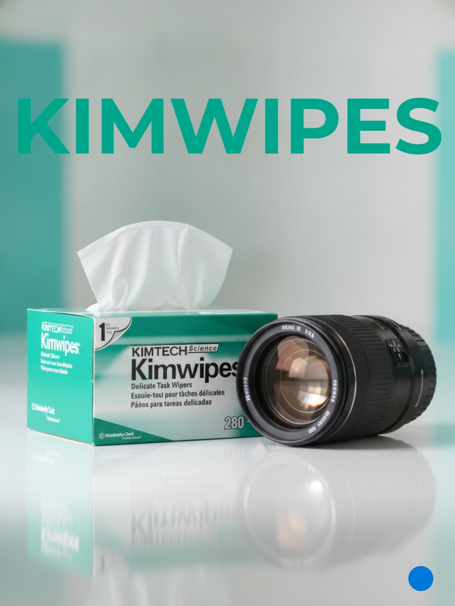 Салфетки безворсовые Kim wipes профессиональные для протирки линз, объективов, оптического кабеля, коннекторов, очков, смартфонов, часов и маникюра