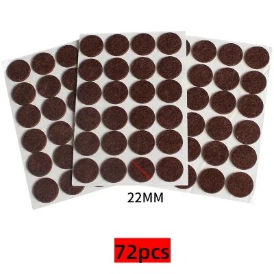 Самоadhesive Felt Chair Leg Pads 3mm 22mm-72pcs