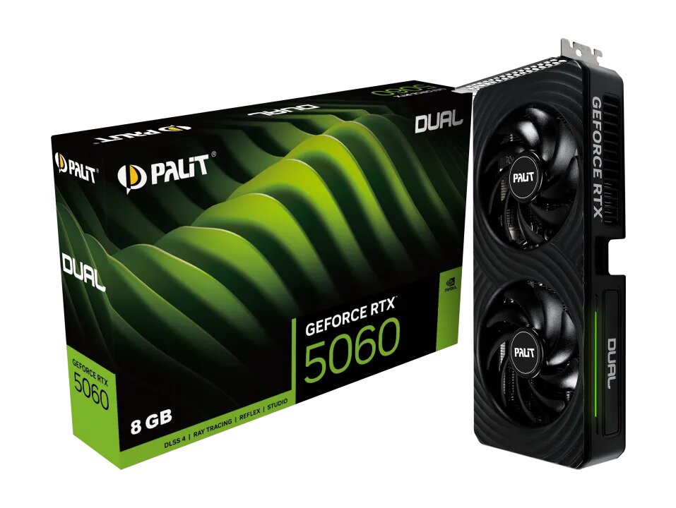 Видеокарта Palit GeForce RTX 5060 DUAL NE75060019P1-GB2063D, 8 ГБ