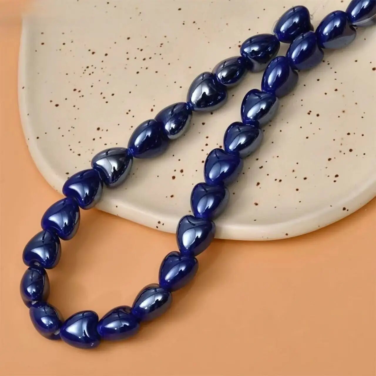 Бусины сердце синий, 12 мм, Sapphire Blue