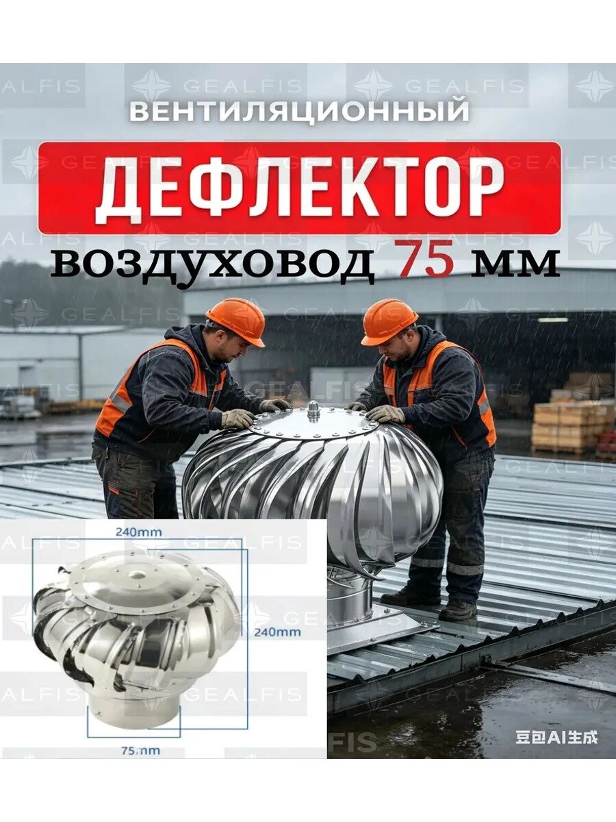Турбодефлектор для вентиляции 75 мм из нержавеющей стали 304, кровельный вентилятор вытяжка на крышу