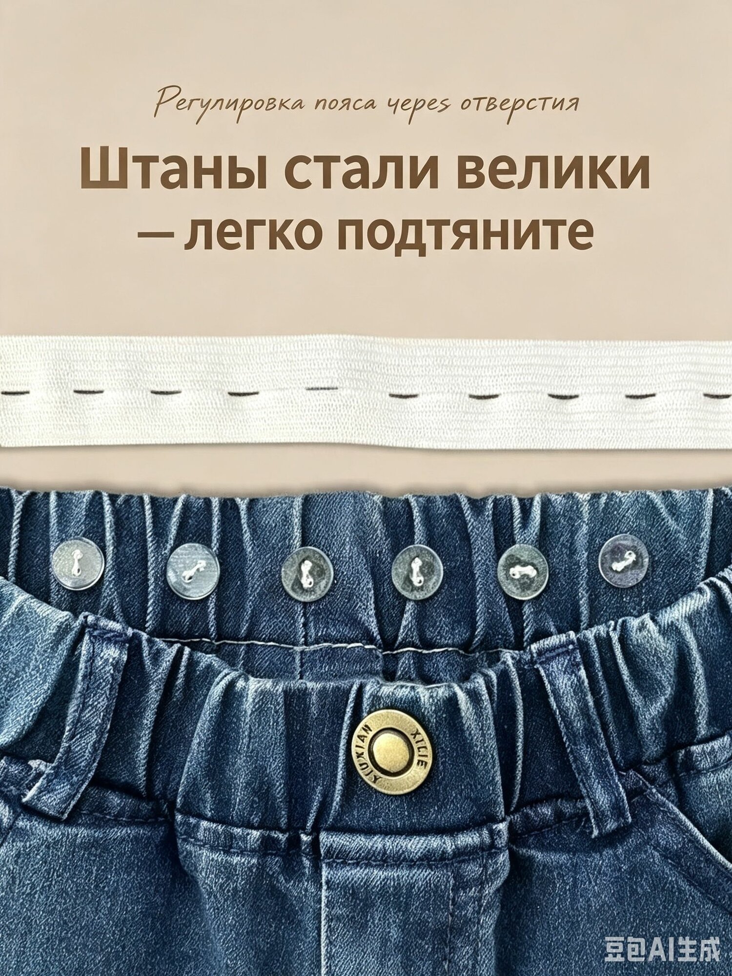 Резинка для регулировки талии брюк 2 шт по 25 см, с 10 пуговицами, домашнее использование, невидимая подгонка пояса