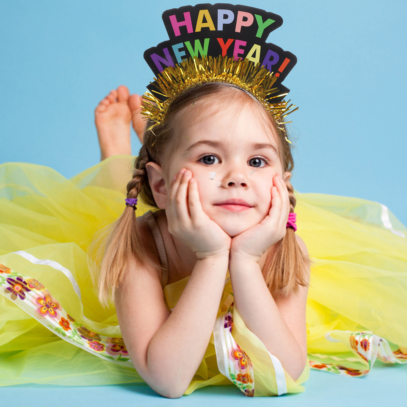 Новогодние Ободки Для Волос 2 Штук С Праздничным Дизайном И Надписью Happy New Year 19.00X15.50X2.00Cm