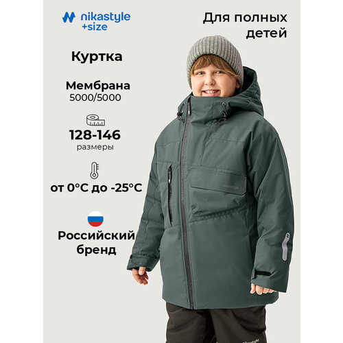 фото Куртка nikastyle, размер 128-72, зеленый