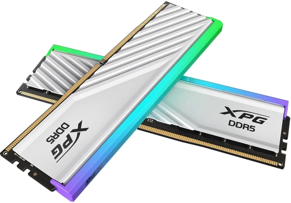 Модуль памяти DDR5 32GB (2x16Gb) 6400MHz ADATA AX5U6400C3216G-DTLABRWH RGB White