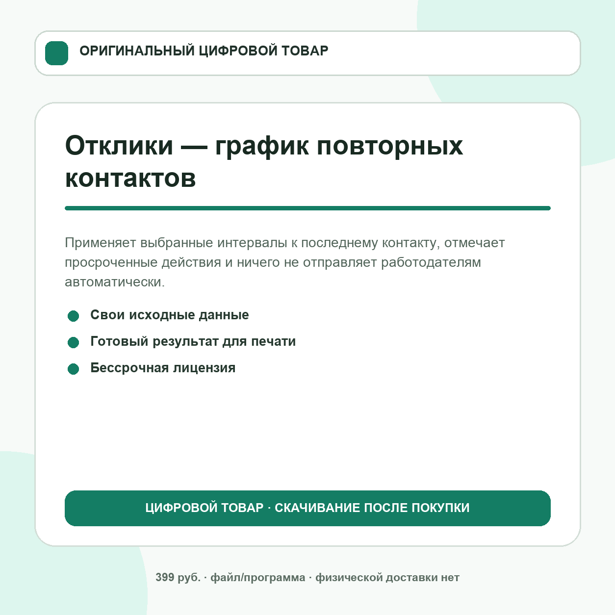 Отклики — график повторных контактов