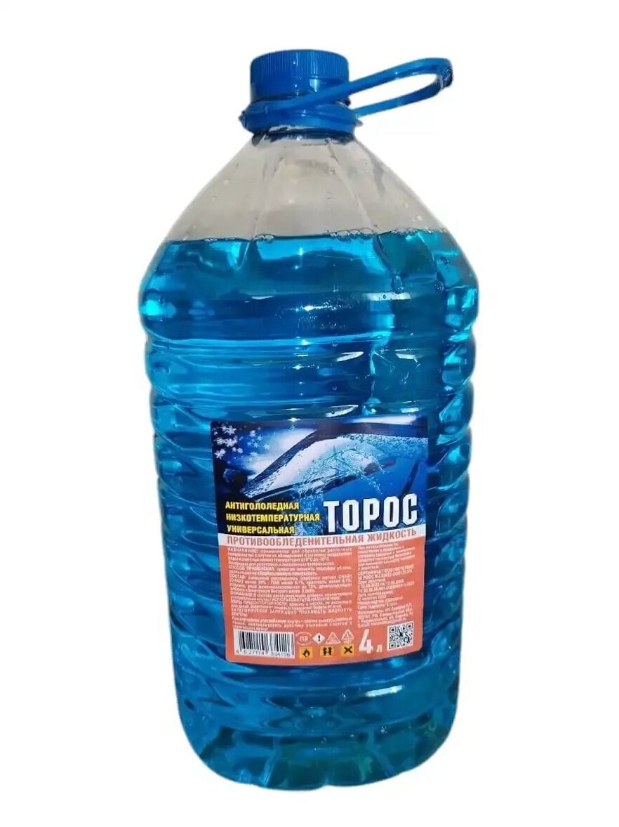 Противообледенительная жидкость торос 4л, морозоустойчивая, от 0 до -30, для зимнего асфальта
