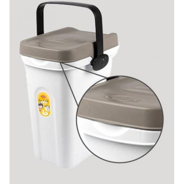 Stefanplast Контейнер для корма белый, со светло коричневой крышкой , 7л, 23*19*31см
