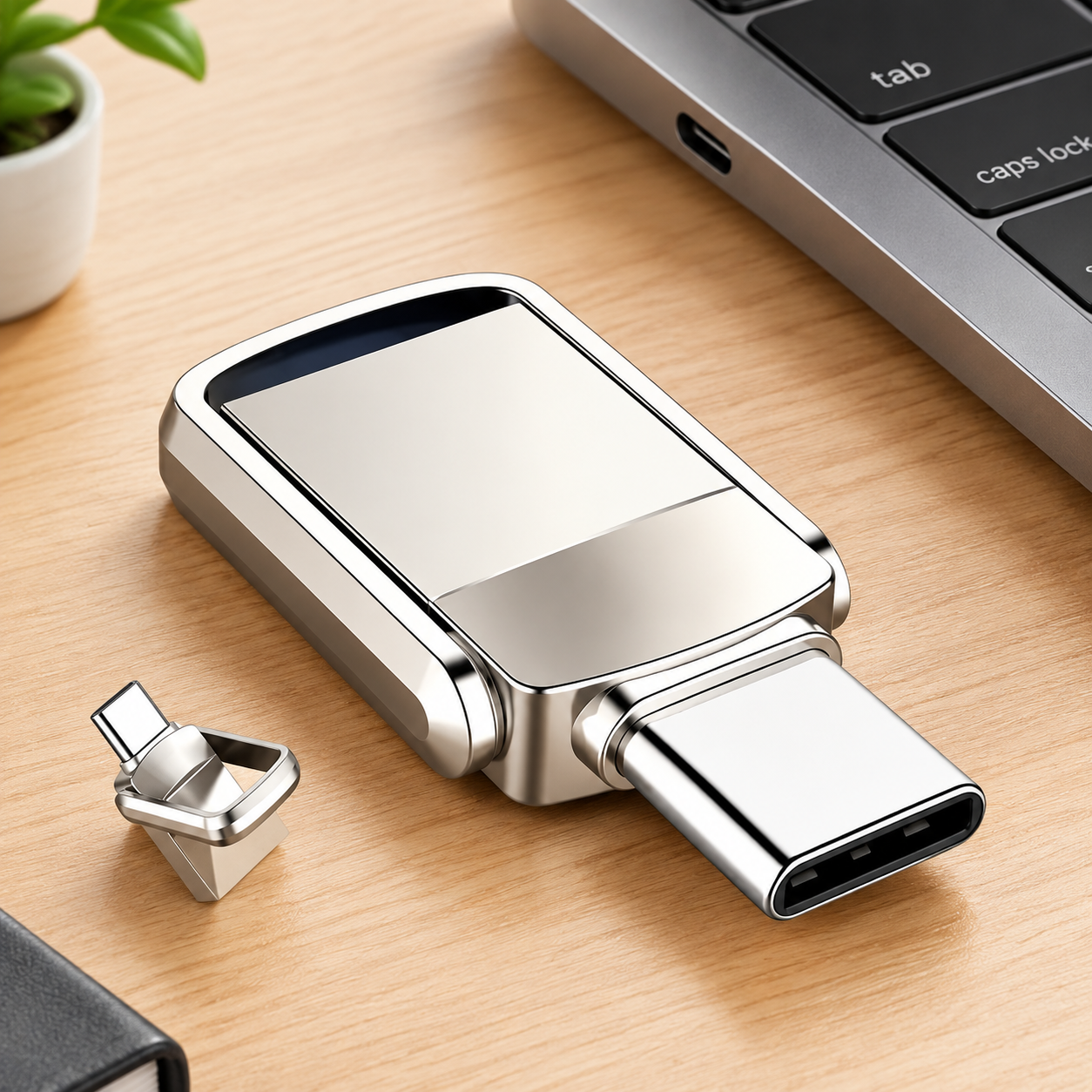 USB-накопитель Type-C 2ТБ, OTG (Цвет товара: серебристый)
