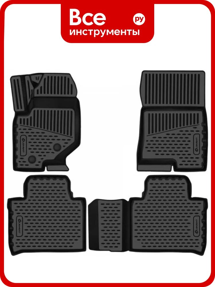 Коврики 3D в салон Element для KGM Rexton 2023 -, 4шт, полиуретан ELEMENT3DA71729213k