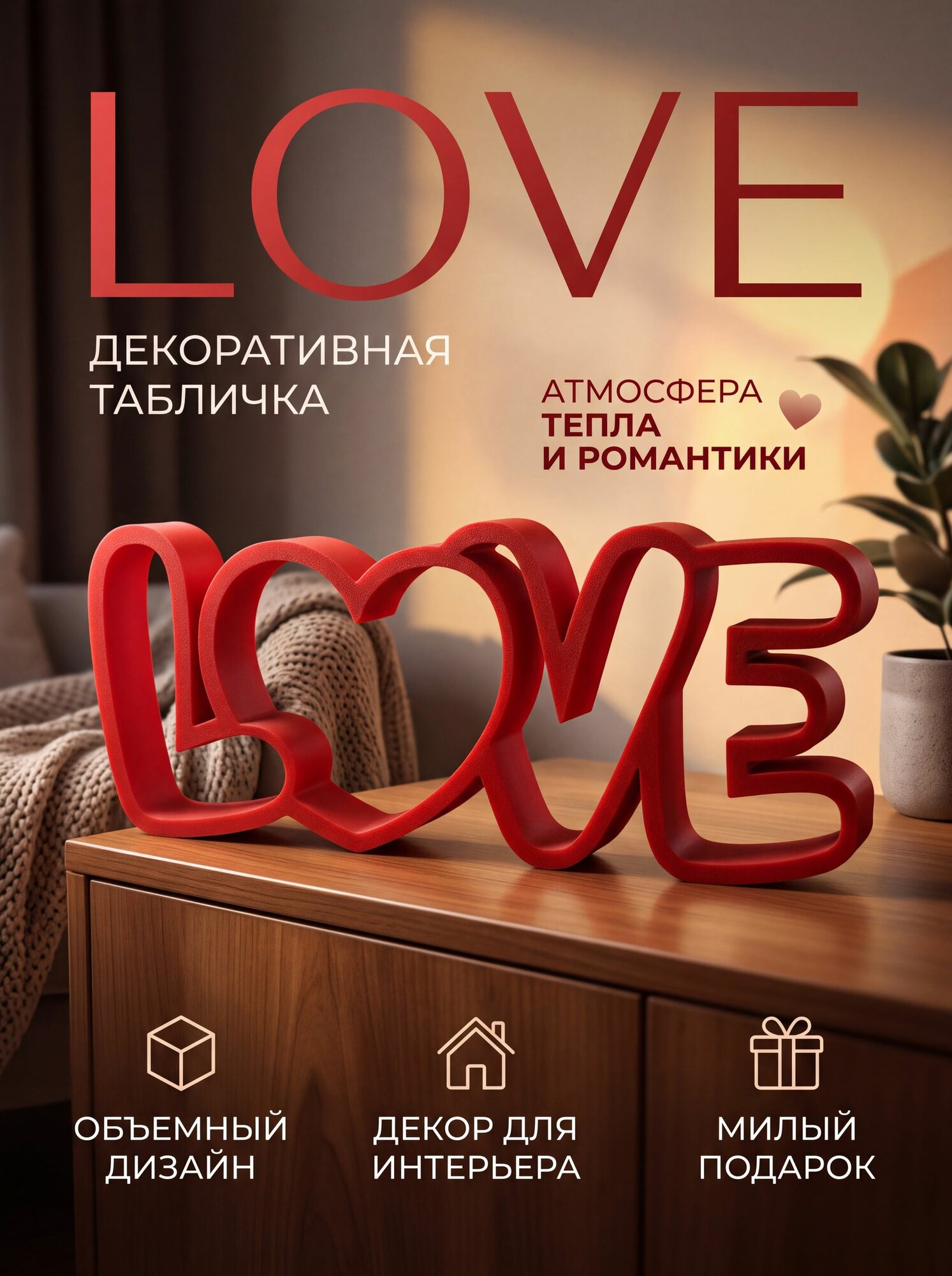 Декоративная табличка "LOVE"