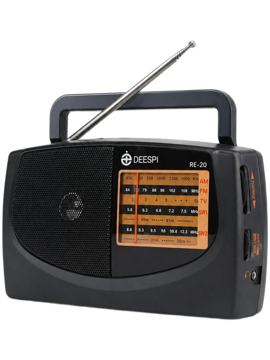 Радиоприемник, радио компактное портативное устройство, deespi RE-20/308 AM/FM/SW1-2/TV
