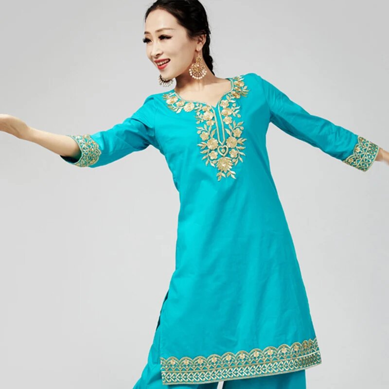 Женский индийский топ из полиэстера XXXL, Blue Top only