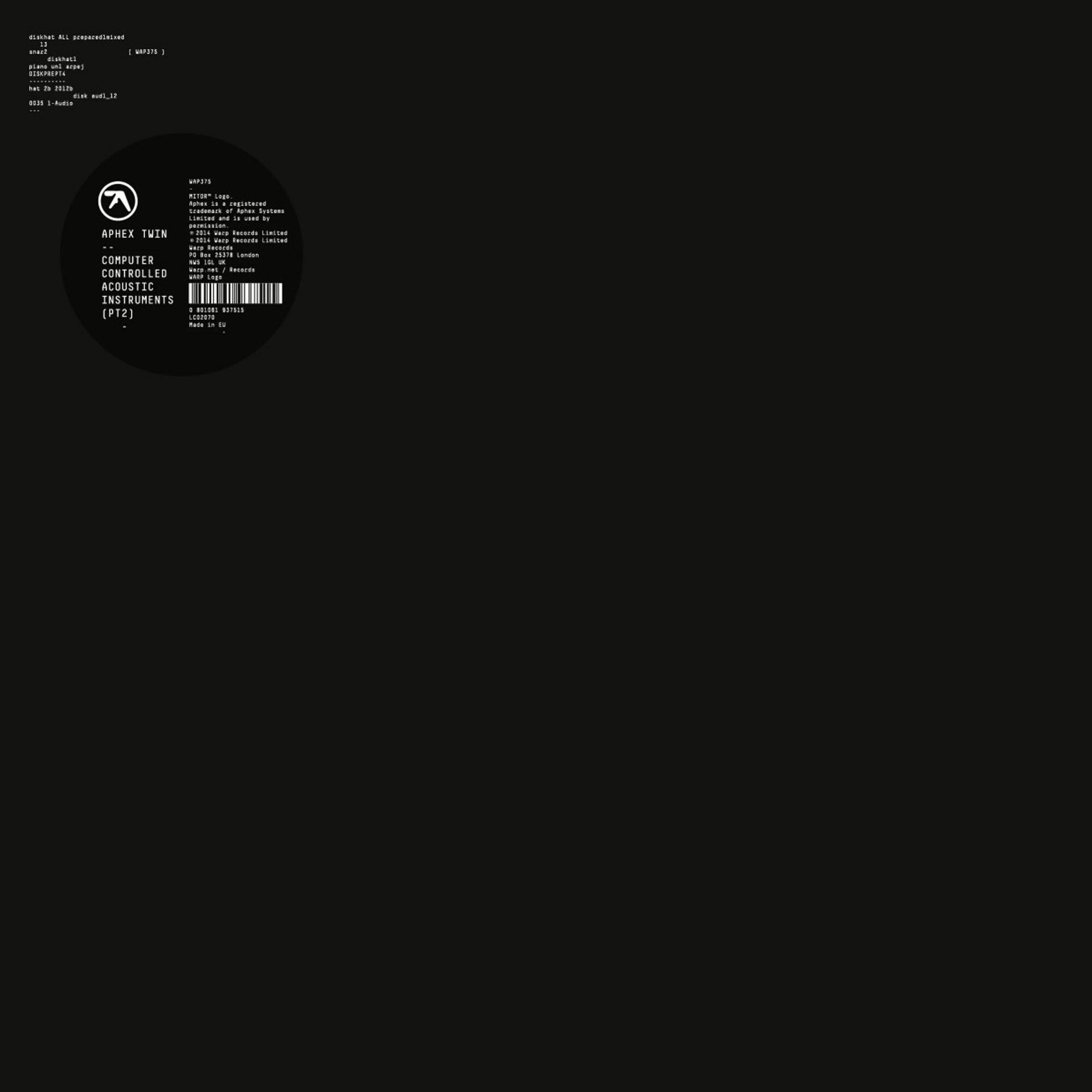 Виниловая пластинка Aphex Twin - Computer Controlled Acoustic Instruments Pt2 (LP мини-альбом, 45 RPM) 2015