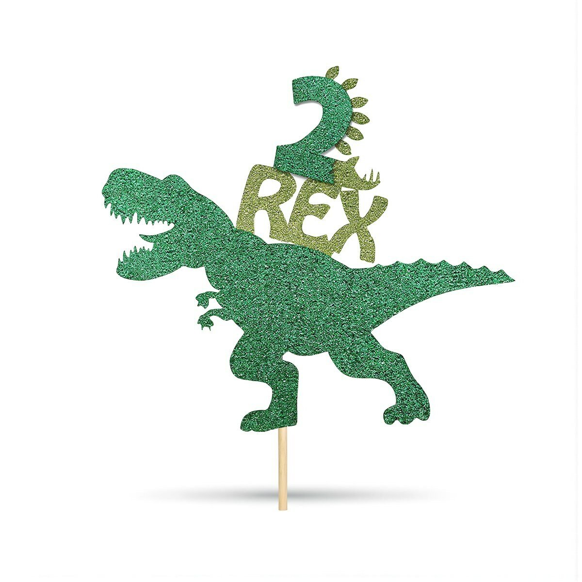 Аксессуар для украшения торта блестящий динозавр 1 годик REX декор для детского дня рождения кондитерские аксессуары домашний праздник вечеринка, 2 годик (REX)