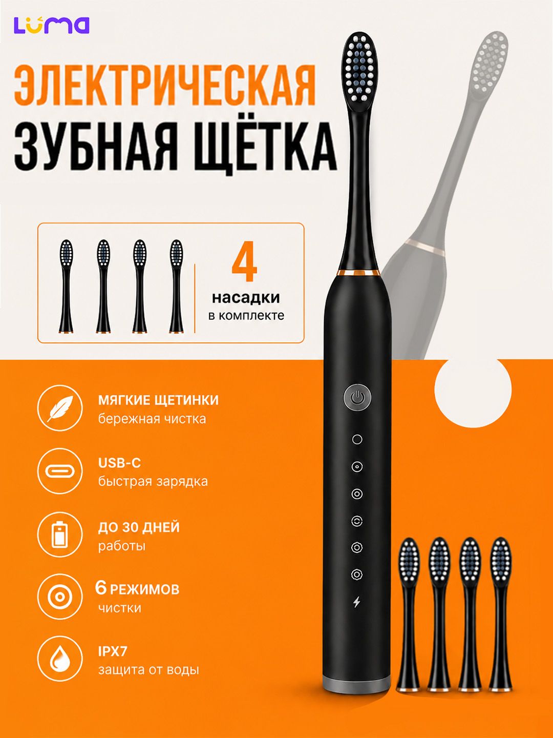 Зубная щетка электрическая для взрослых щетка зубная