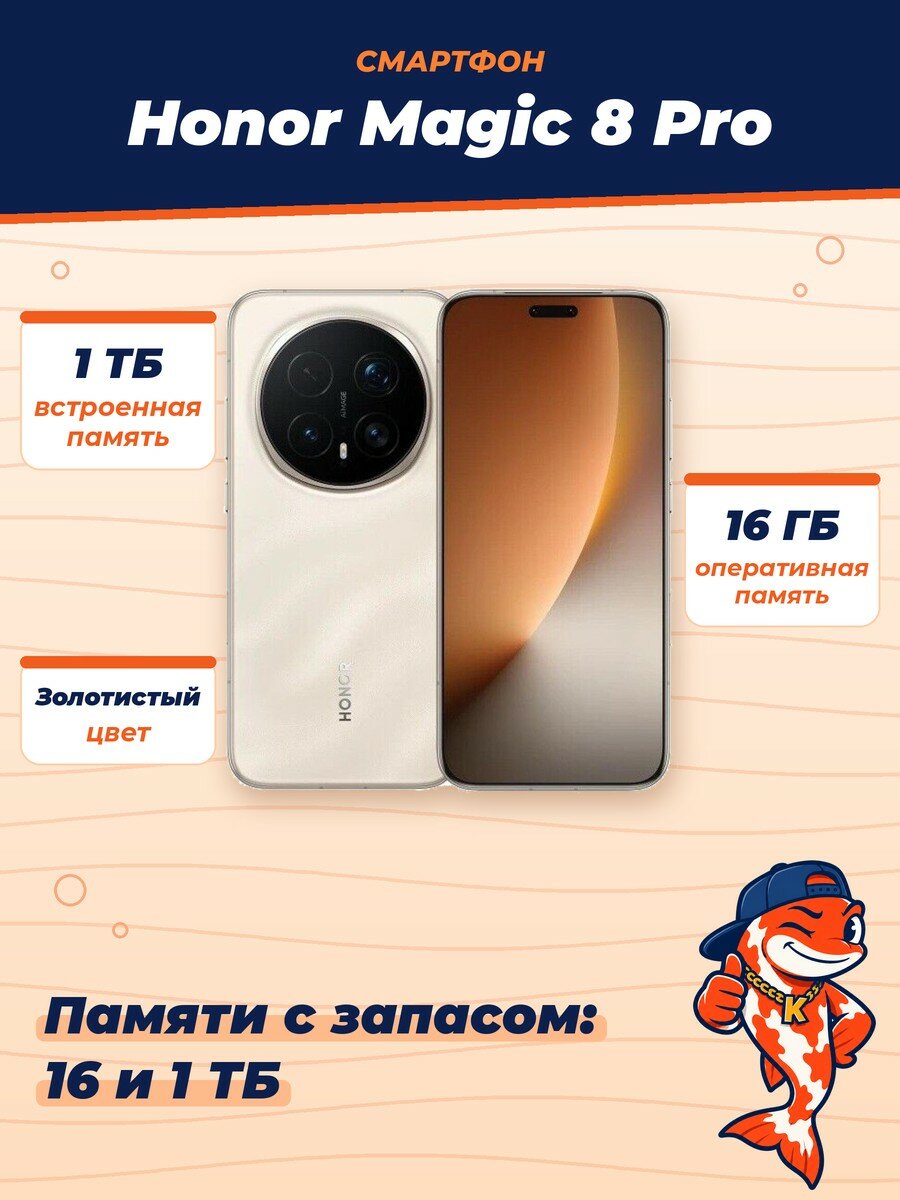 Смартфон Honor Magic 8 Pro, 16/1Tb, Sunrise Gold (Золотистый)