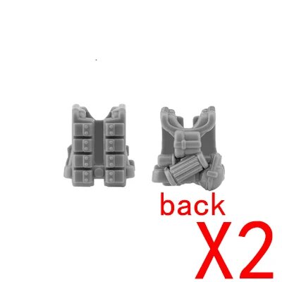 Военные строительные блоки WW2 MOC пластик 18+ BS058-D-E-Grey-2PCS
