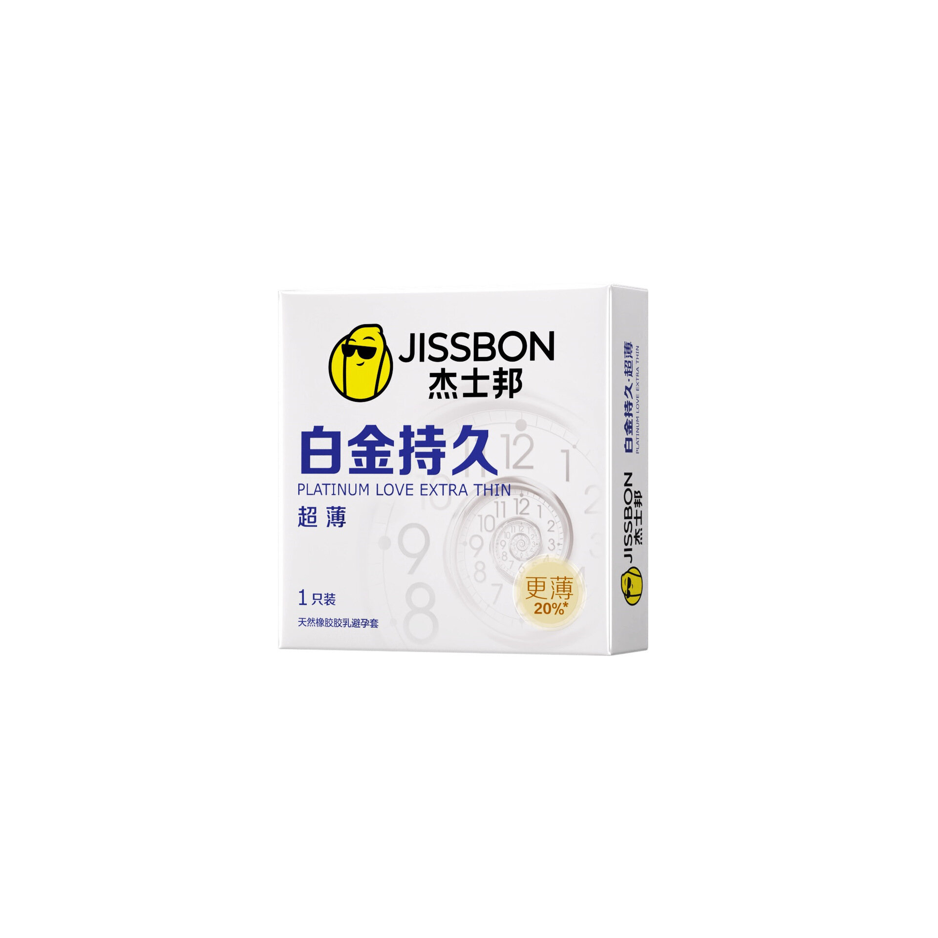 Кондомы Jissbon Platinum Long Lasting Ultra Thin 1 шт, латексные контрацептивы