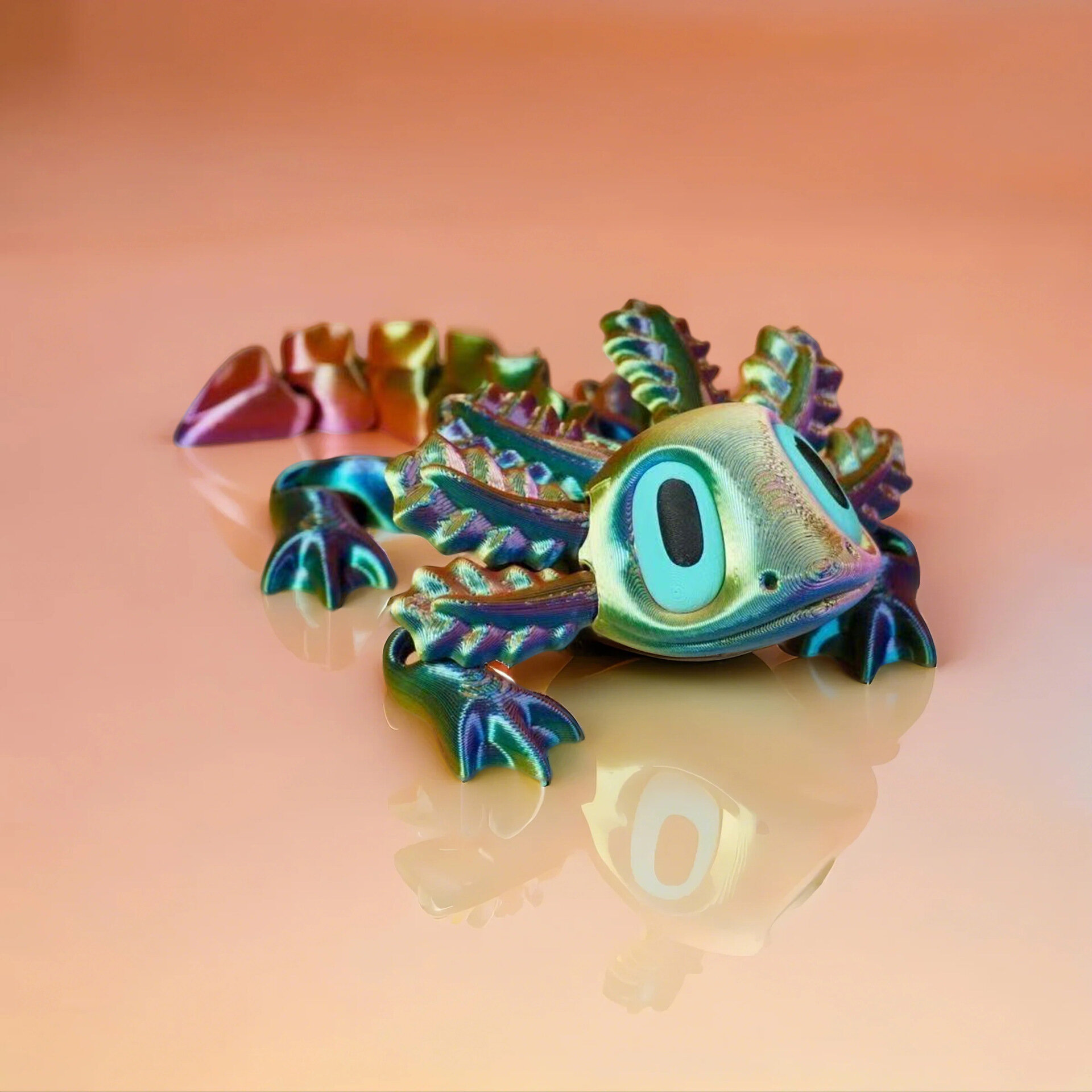 3D-печатная мини-игрушка-сальамандра с реалистичными глазами и подвижными суставами, красивая, подвижная, подарок, настольное украшение.