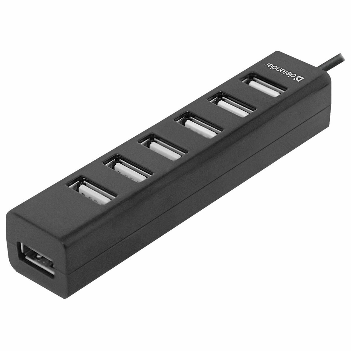Разветвитель (хаб) USB Defender Quadro Swift, USB 2.0, 7 портов, черный (83203)