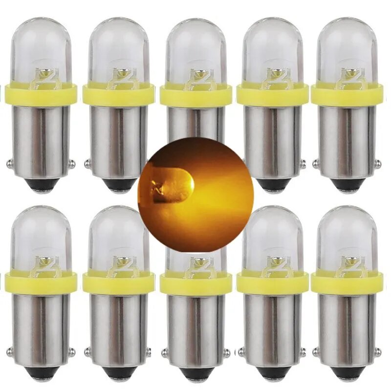 Лампа автомобильная BA9s, 10 шт. арт. ba9s led 12v желтый