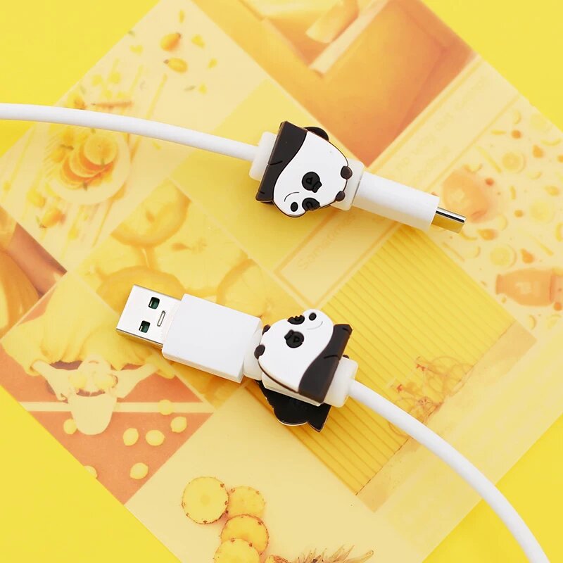 Чехол для USB-кабеля OPPO с пандой для R17/A9X/ACE/Reno - гибкая защита от поломки зарядного кабеля