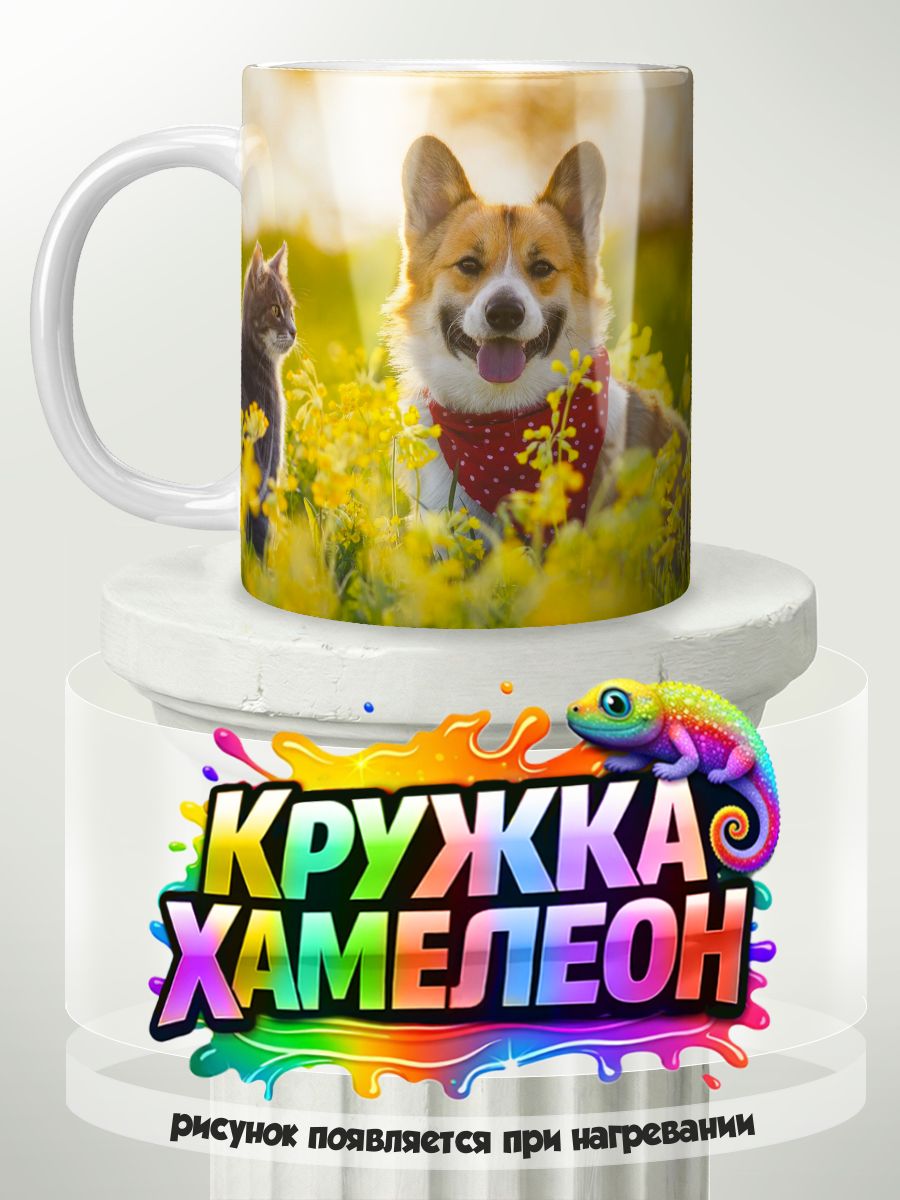 Корги - кружка Хамелеон с принтом