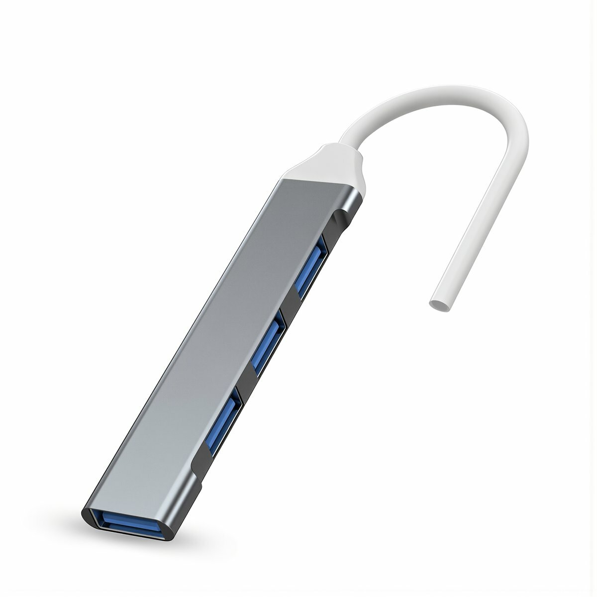 USB хаб на 4 порта высокоскоростной передачи данных с интерфейсом Type-C для ноутбука и стационарного компьютера для расширения количества интерфейсов
