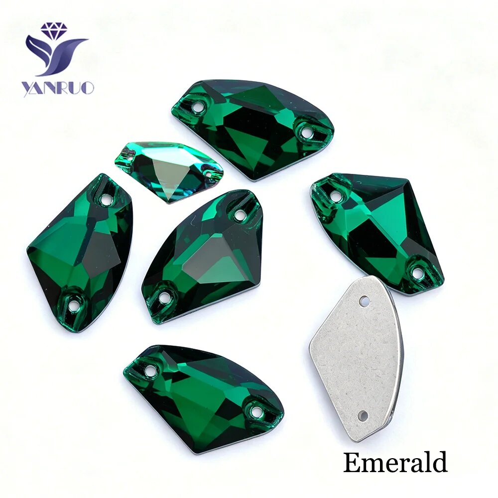 Стразы YANRUO 3256 стеклянные Зеленый, 9x14mm 30Pcs, Emerald