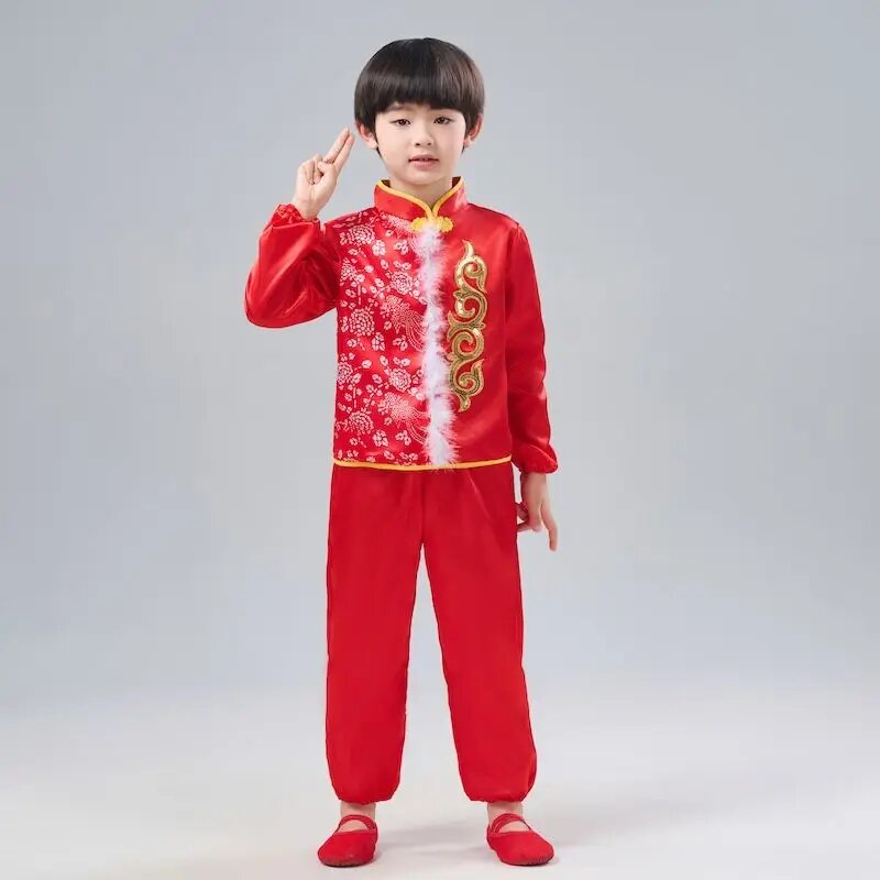Детский костюм ханьфу полиэстер хлопок 130 fit 120-130cm, clothes only