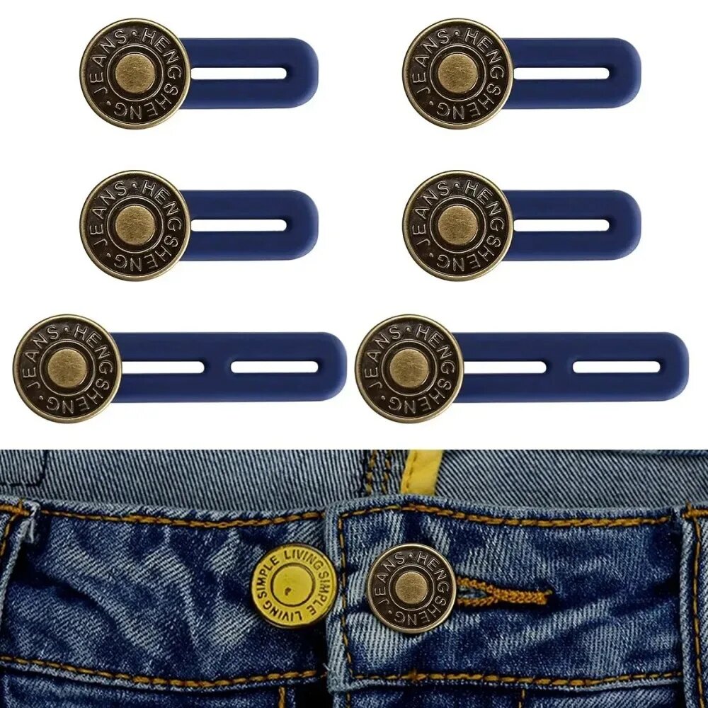 Синие Удлинители Для Джинсов из Силикона 4/6 шт 6PCS Set