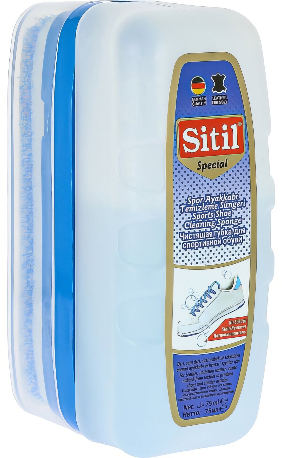 Чистящая губка для спортивной обуви Sitil Sport Shoe Cleaning Sponge с шампунем 75 мл 185 SATS