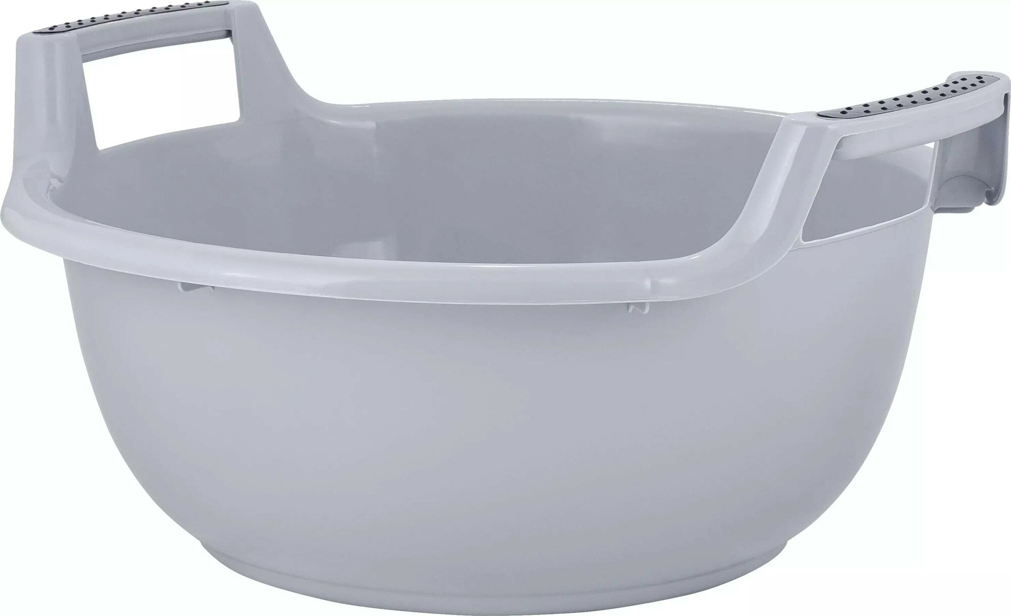 Таз пластиковый круглый пищевой 16 л 445х430х215 мм с ручками PR PlastTeam PT294220025 серый шторм