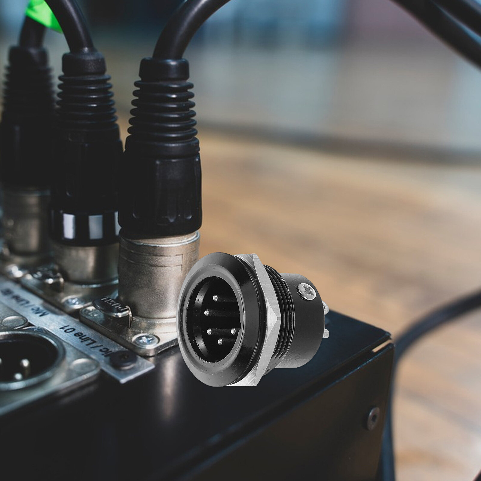 Установочный разъем XLR 5-пин для аудиоустройств с защищенным контактом от электромагнитных помех, компактный дизайн