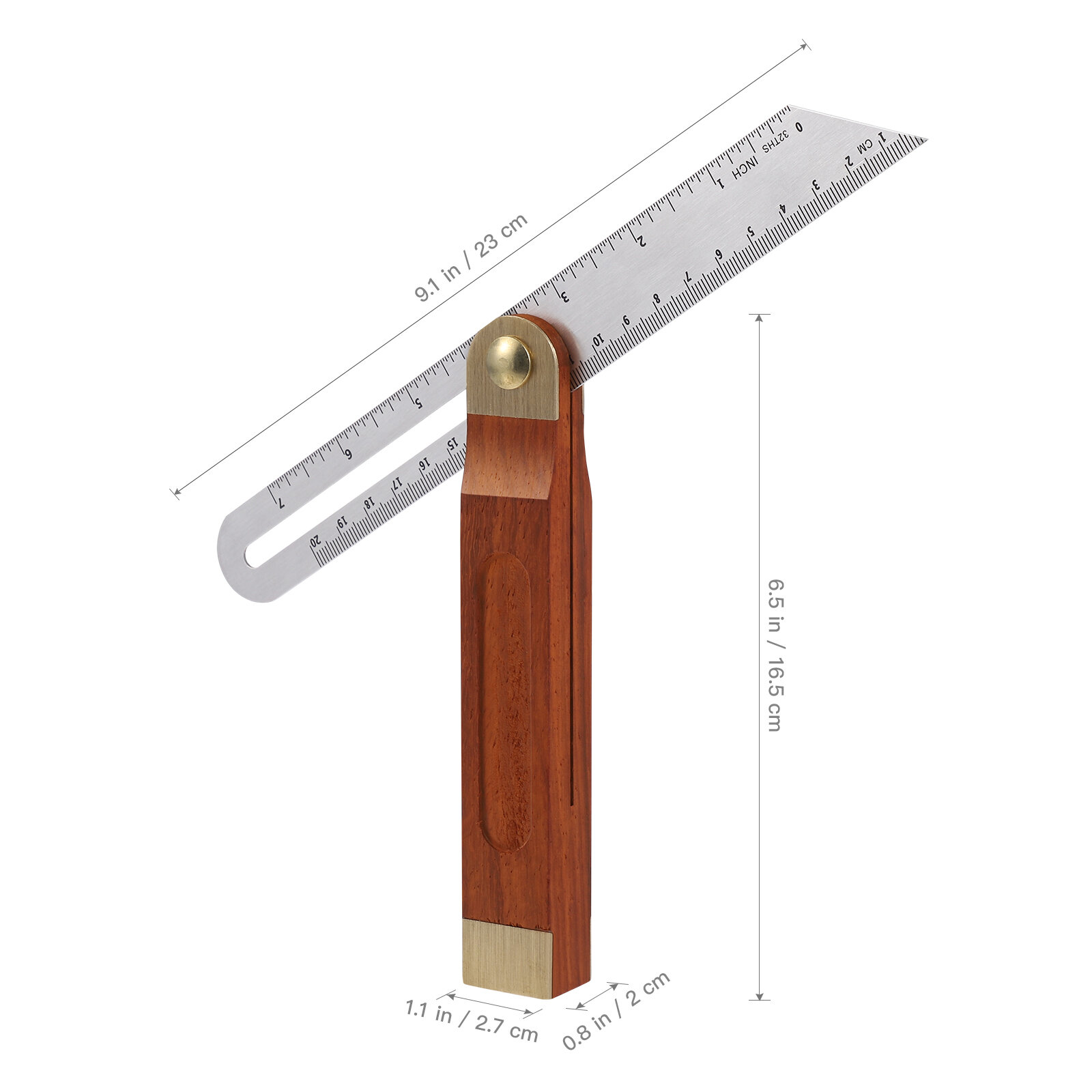 Линейка T-Bevel С Деревянной Ручкой Из Нержавеющей Стали Прочный Замок Для Измерения Углов От 0 До 360 Градусов 9 Дюймов