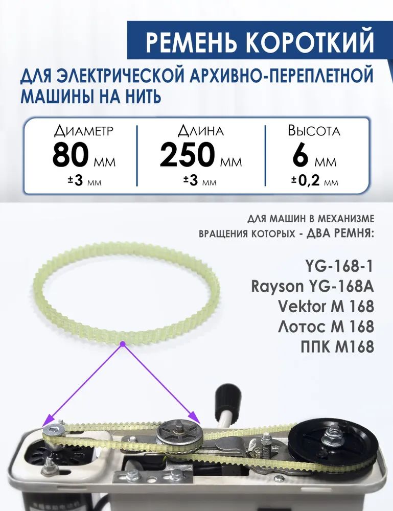 Ремень привода для YUNGER M168/YG-168-1, 25 см, малый