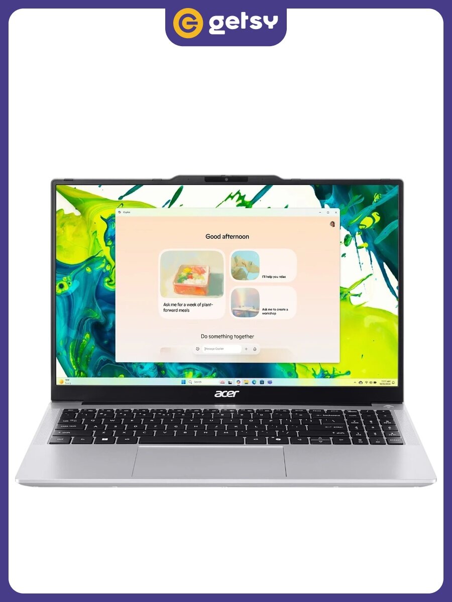 Ноутбук NX. DGCCD.002 ACER Aspire Lite AL15-53P-722Q 15.6"(1920x1080 (матовый) IPS)/Intel Core i7 1355U(1.7Ghz)/16384Mb/512PCISSDGb/noDVD/Int: Intel HD/BT/WiFi/58WHr/war 1y/1.75kg/Silver/NoOS