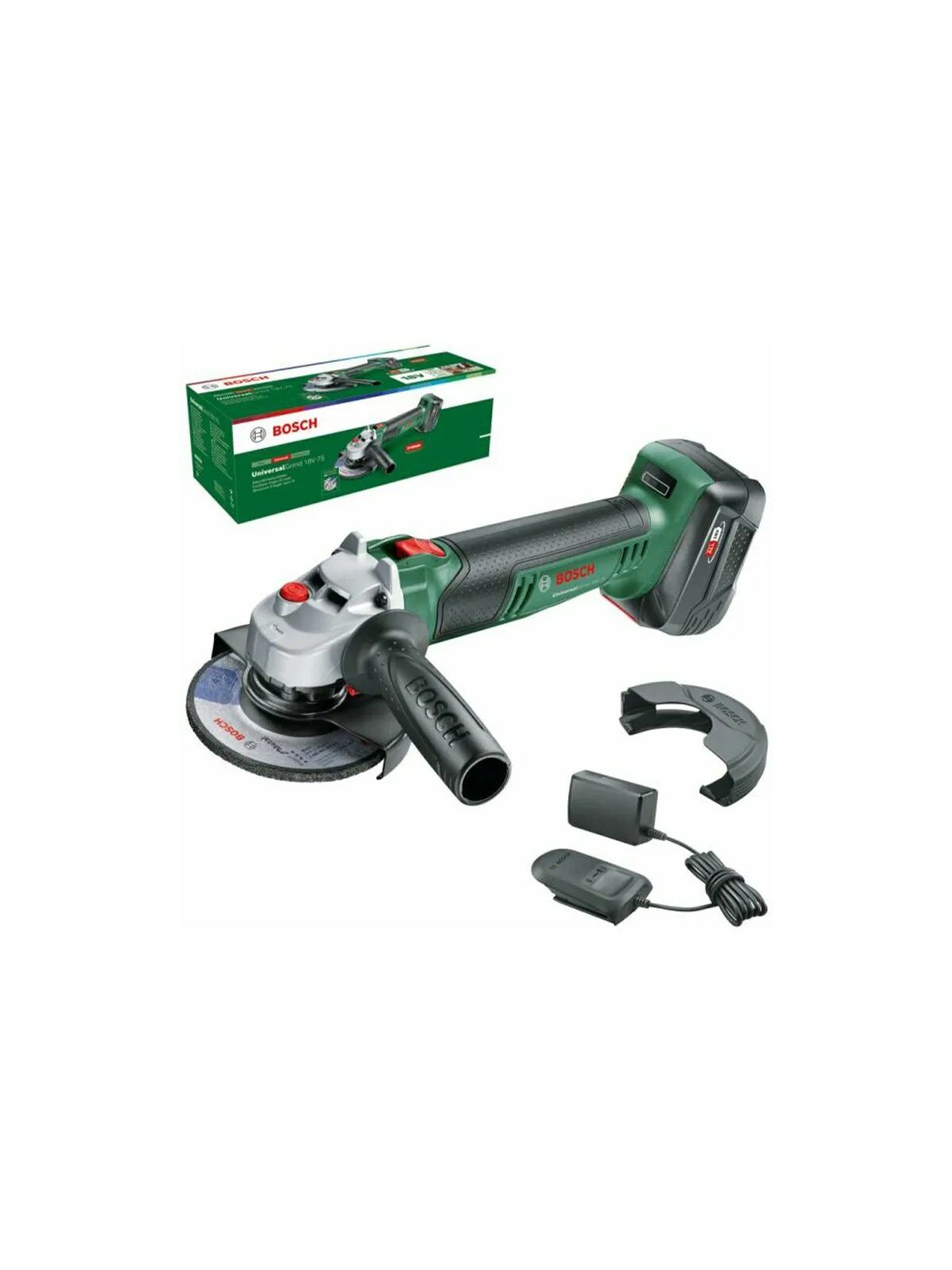 Болгарка Аккумуляторная Bosch Universal Grind 18V-75 750 Вт + Акк 18В 4.0 Ач + AL 18V-20, 06033E5004