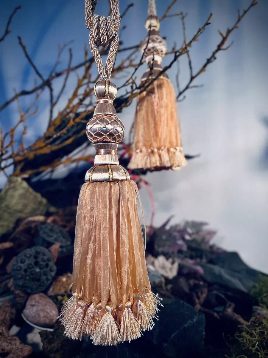 Подхваты для штор Ajourele K-102-Light-Peach, пластик, текстиль, цвет персиковый мусс, 2 шт