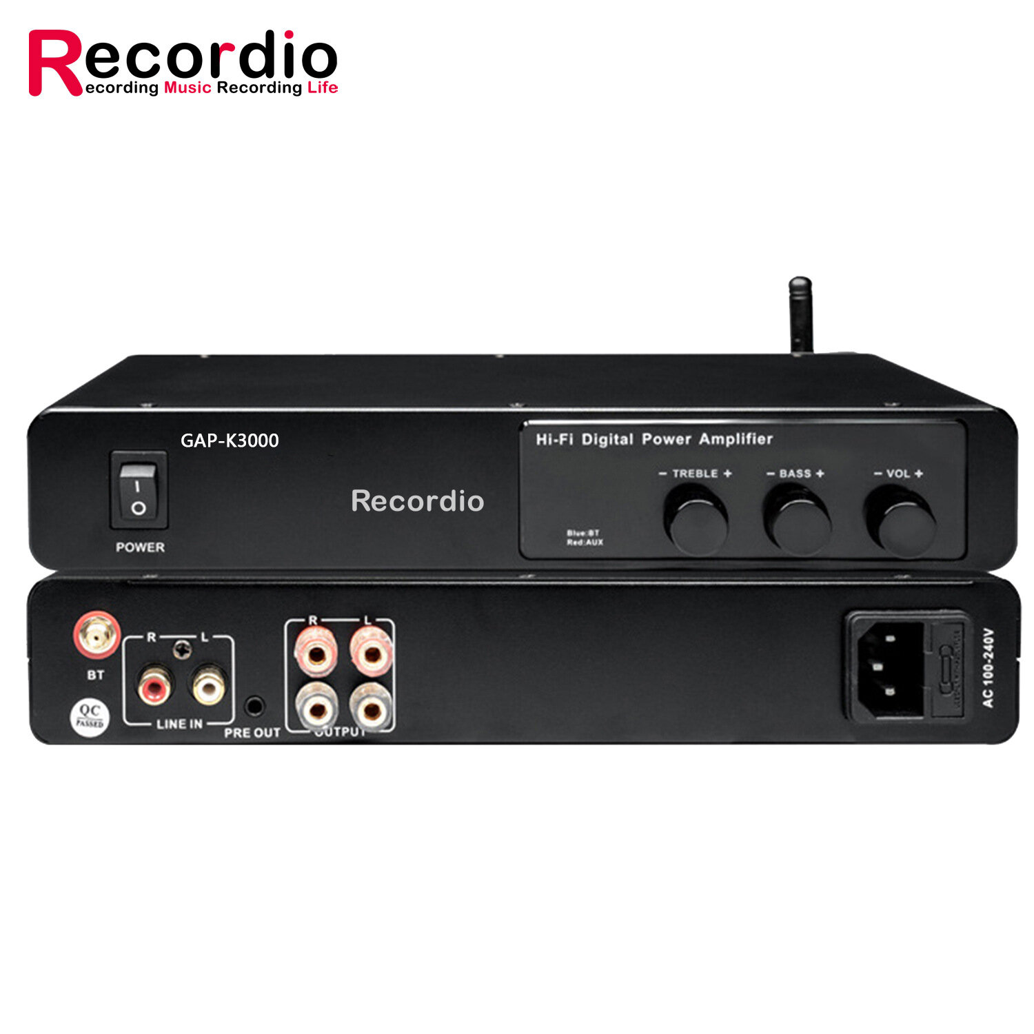 GAP-K3000 Bluetooth 100 Вт Цифровой Усилитель Компактный Портативный Hi-Fi Стереоусилитель Черный