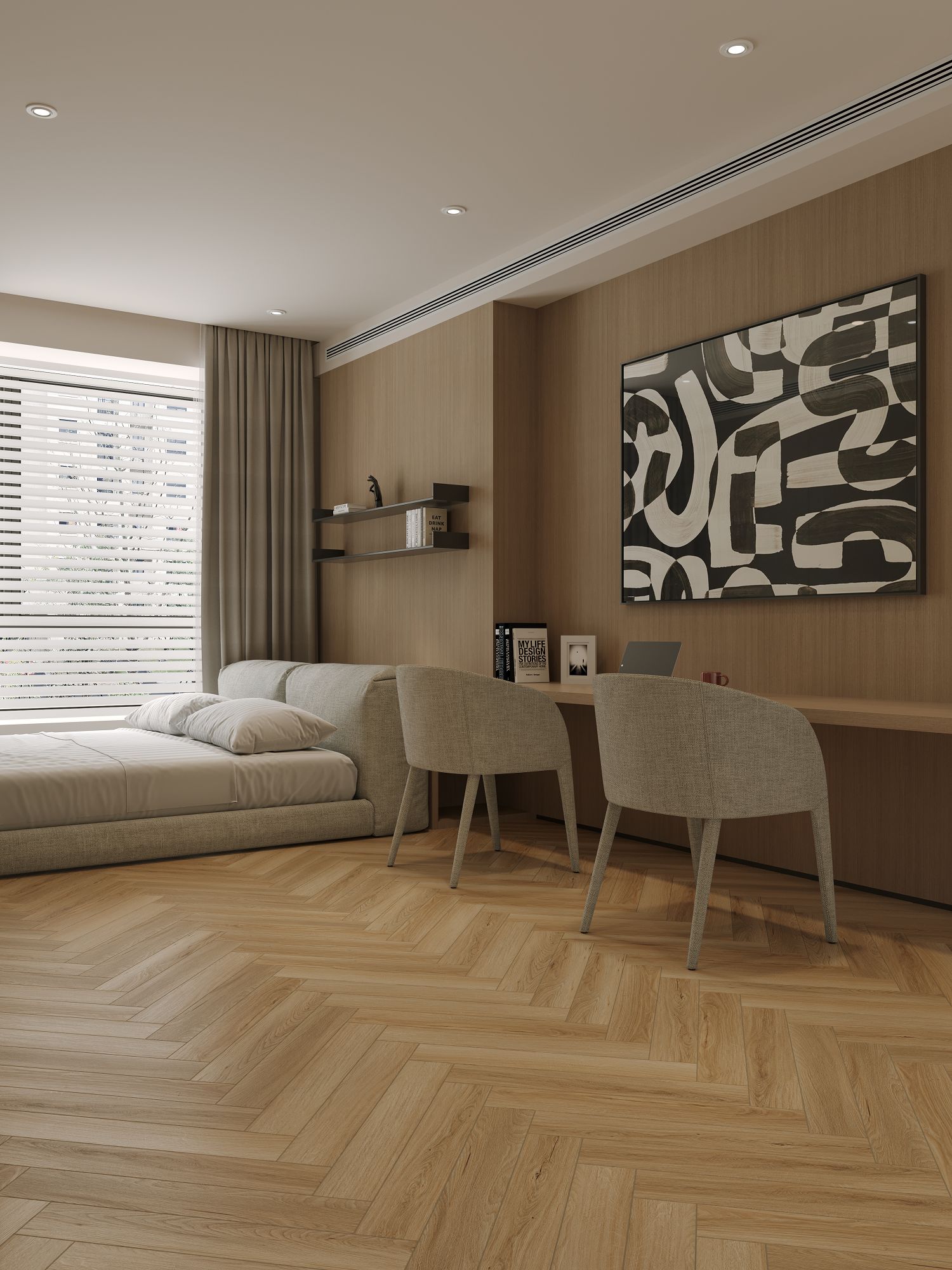 Ламинат 12мм елка, 34 класс, 4V фаска, замок ClickSystem, Norland Herringbone Elegant Strong LF304-39 Дуб Босна, площадь 1,32м. кв, планка 600x100