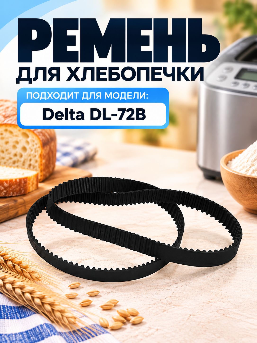 Ремень для хлебопечки зубчатый Delta DL-72B