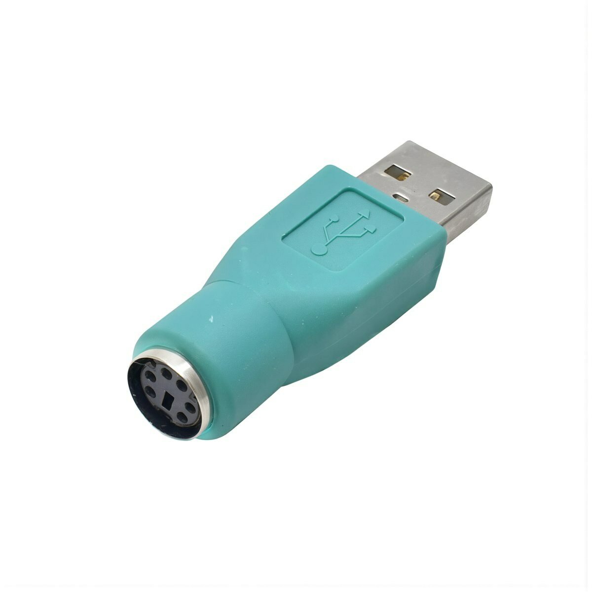 Переходник USB женский на PS2 мужской зеленый для подключения старой клавиатуры мыши с круглым портом 6 контактов к современному ПК, USB мужской на PS2 женский зеленый