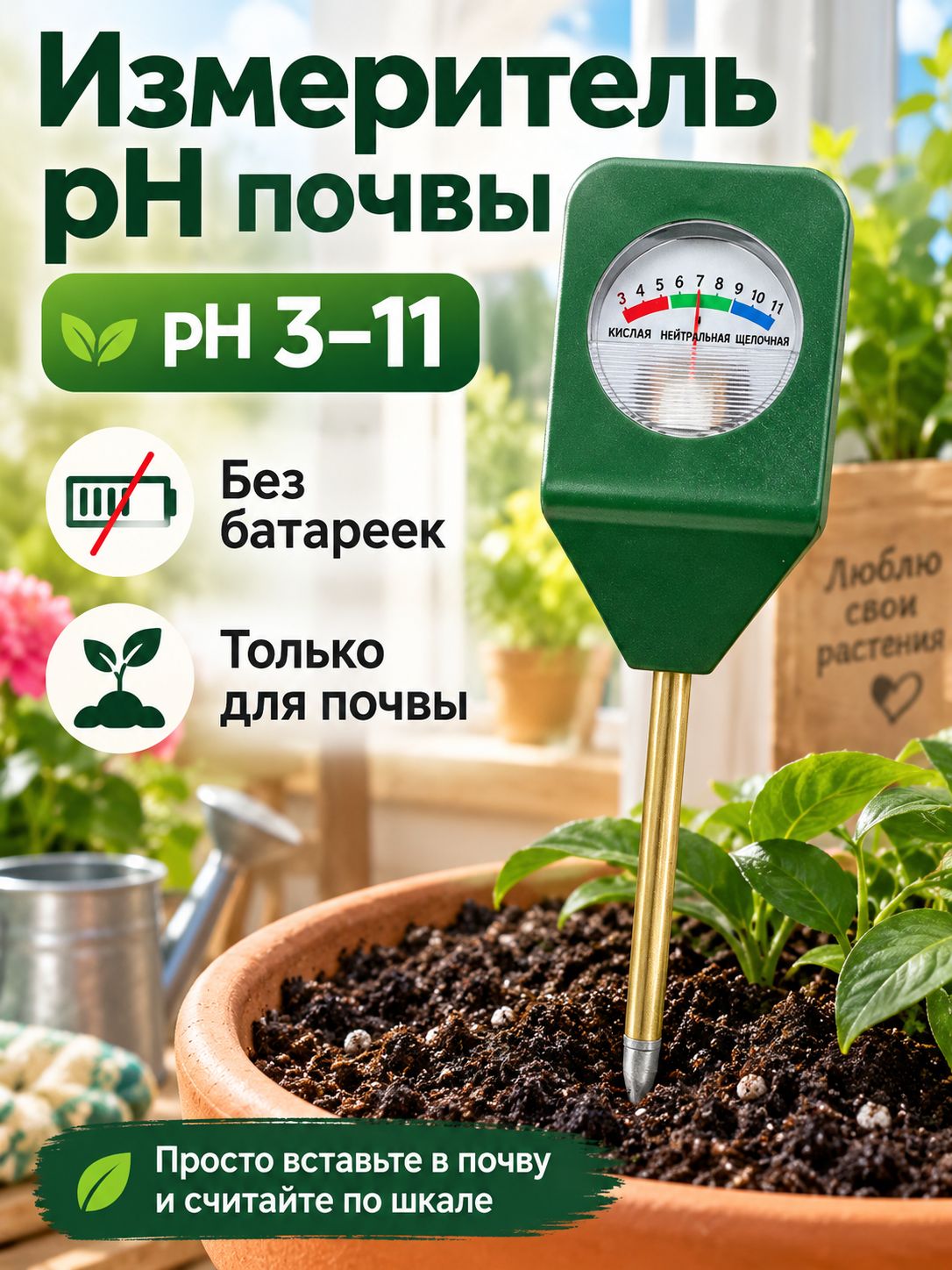 Тест на кислотность почвы Мини 3-11