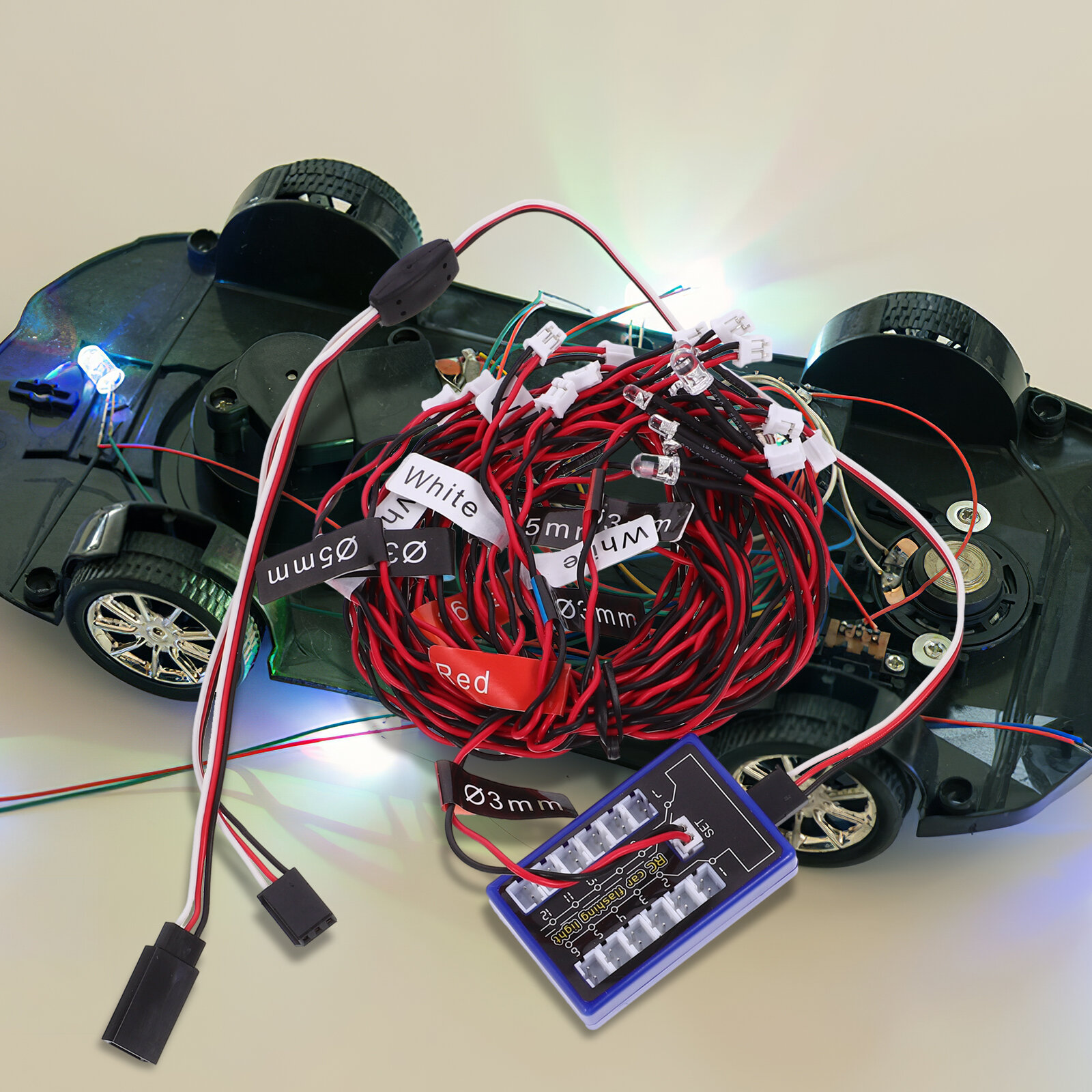 Набор Из 1 Штуки Подсветка Для Игрушечных Автомобилей Светодиодное Освещение Длиной 4.50X3.50X1.00CM