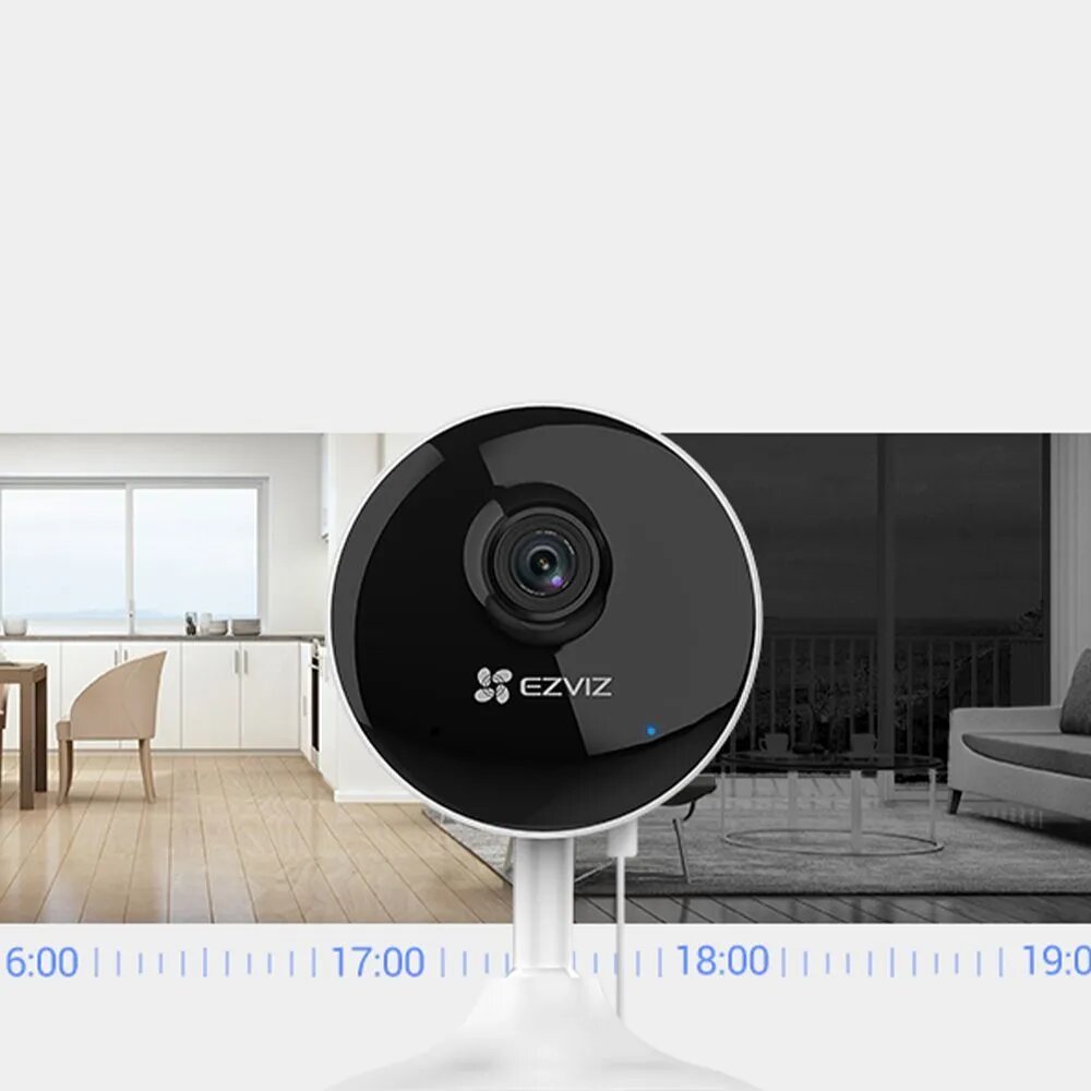 Wi-Fi Камера EZVIZ C1C-B 1080p (2.8mm), microSD, H.265, микрофон и динамик, 2МП, Full HD, ИК подсветка до 12м, белая