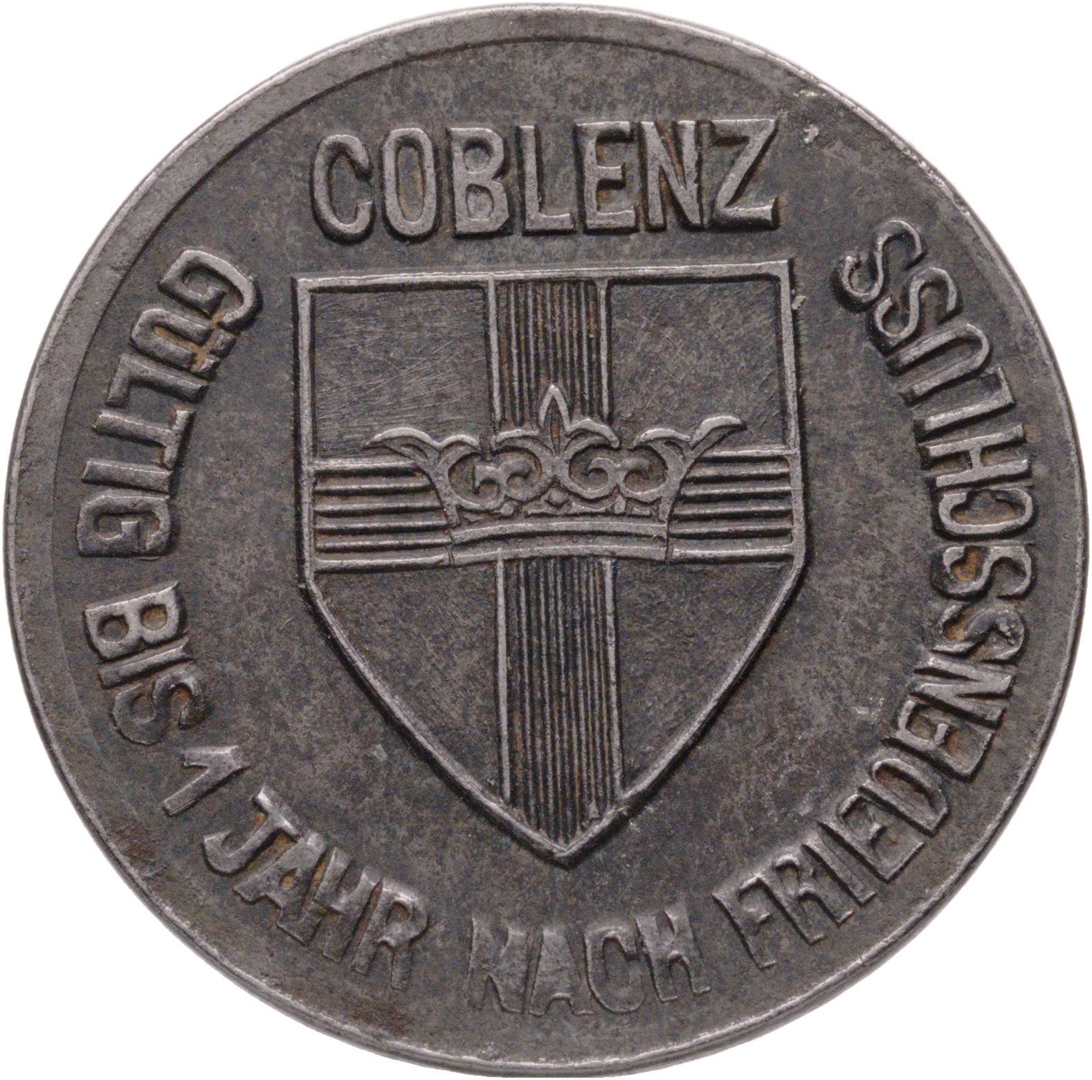 Германия "Кобленц" 10 пфеннигов 1918 нотгельд, Железо, в сохранности VF-XF